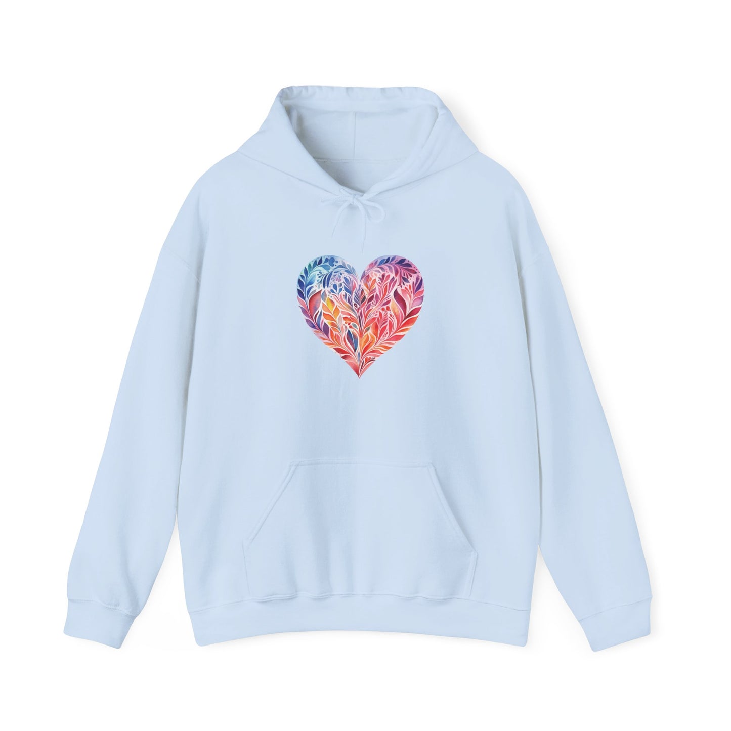 Watercolor Heart Hooded Sweatshirt 001