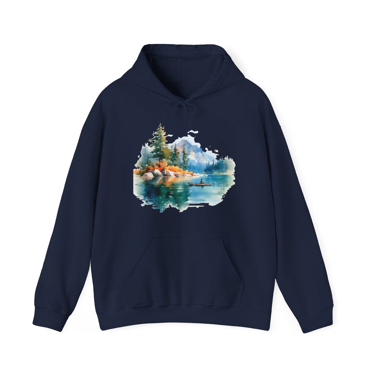 Watercolor Lake Hooded Sweatshirt