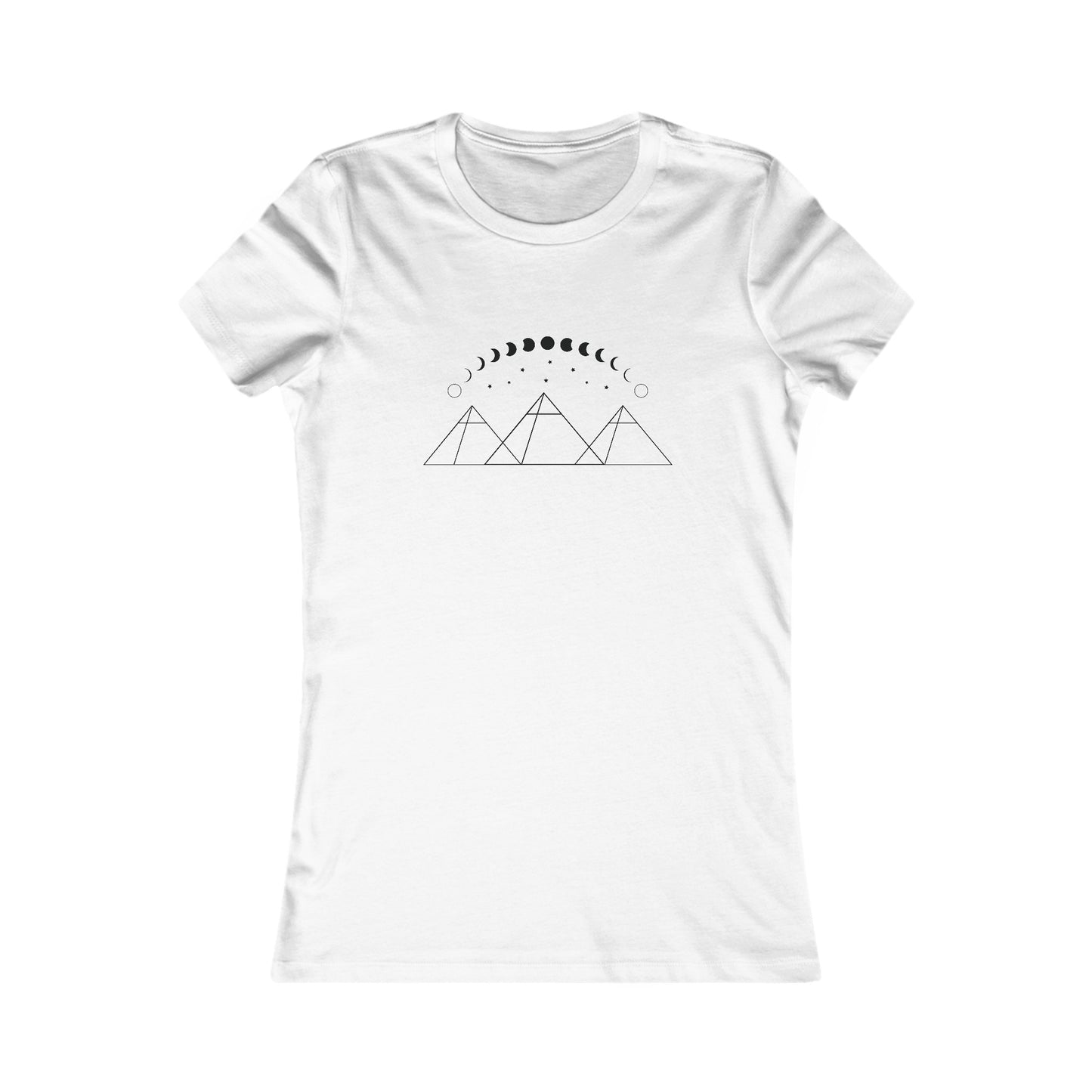Pyramids and Moon Phases Fitted Tee