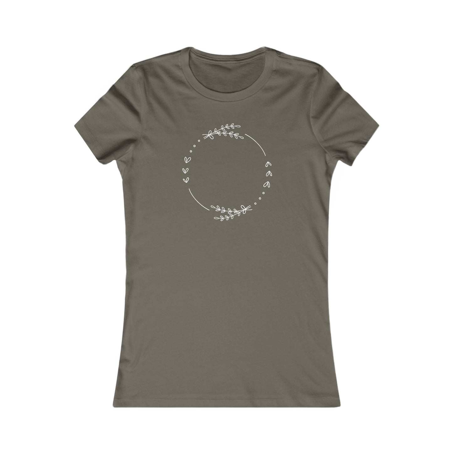 Leaf and Hearts Circle Fitted Tee