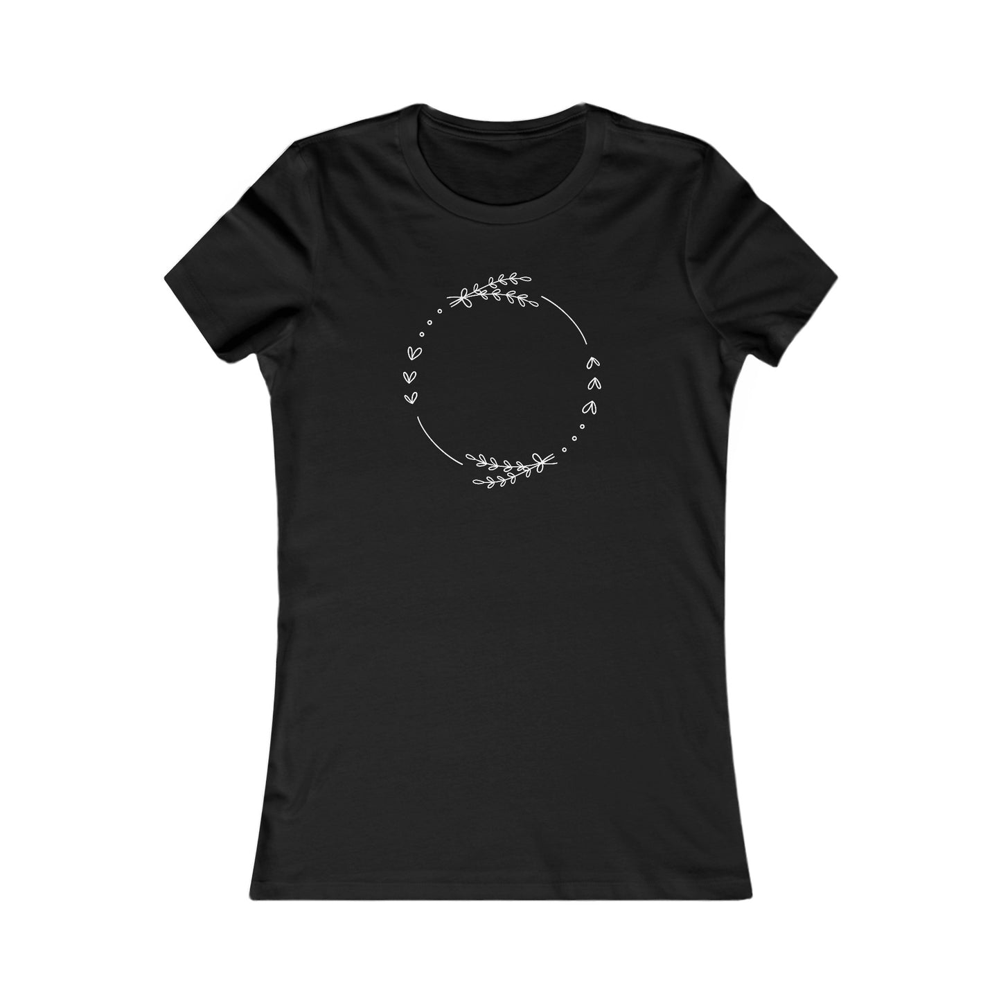 Leaf and Hearts Circle Fitted Tee