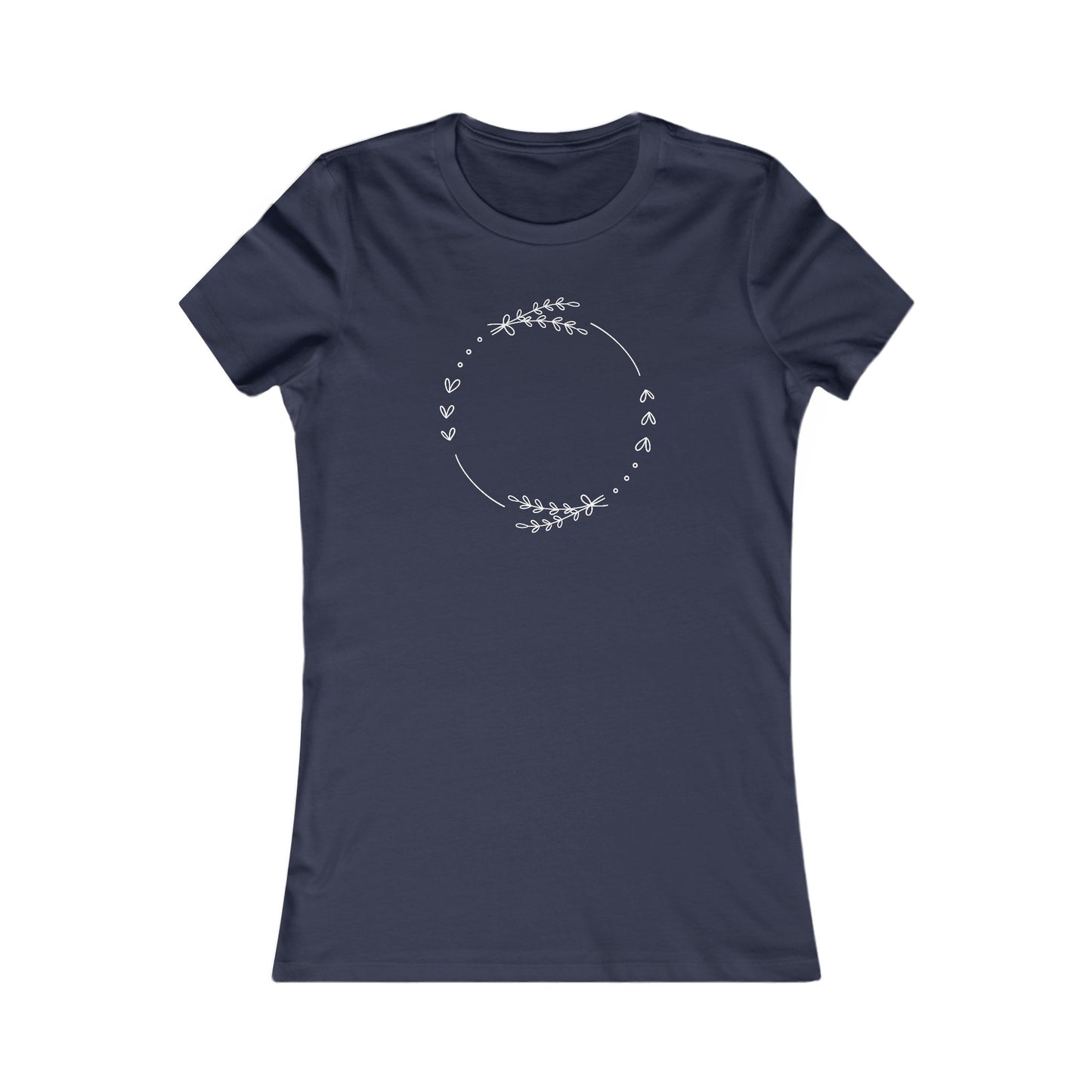 Leaf and Hearts Circle Fitted Tee