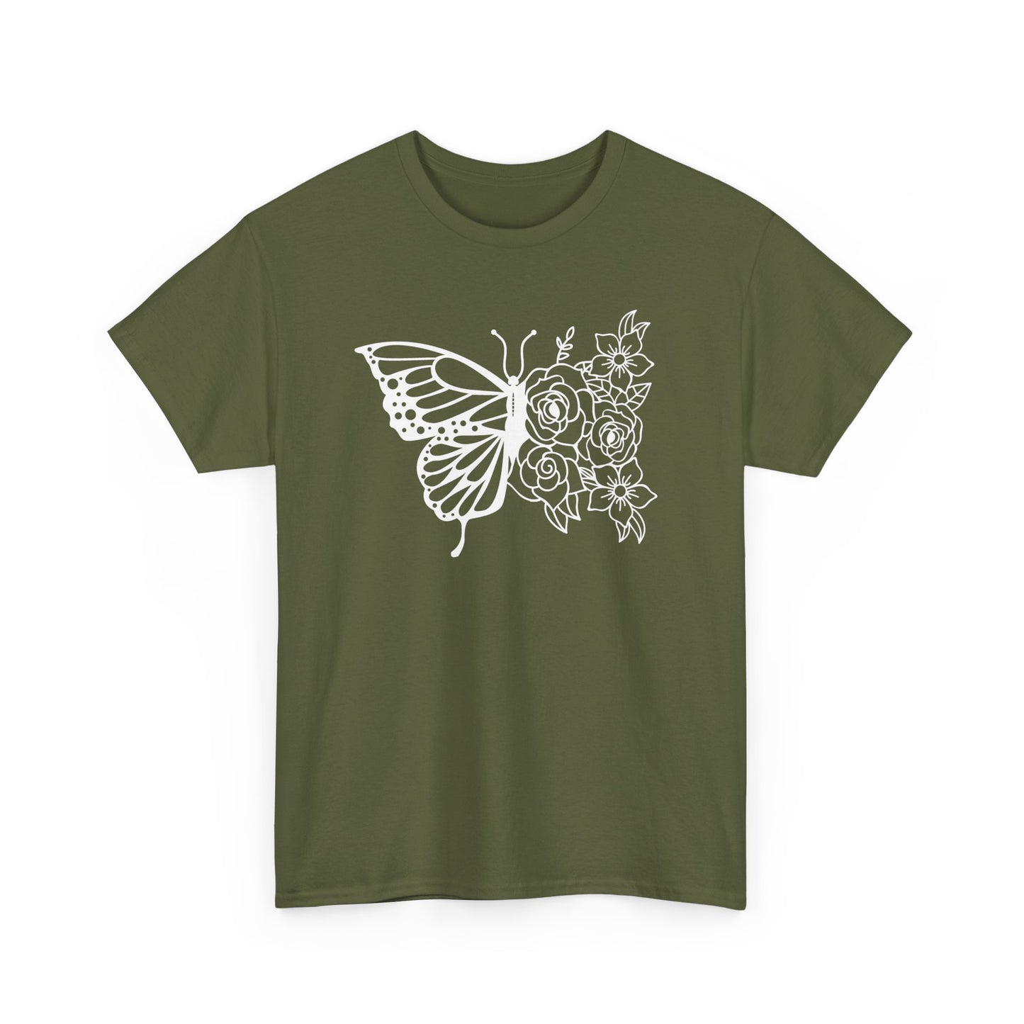 Butterfly and Flowers Short Sleeve Tee