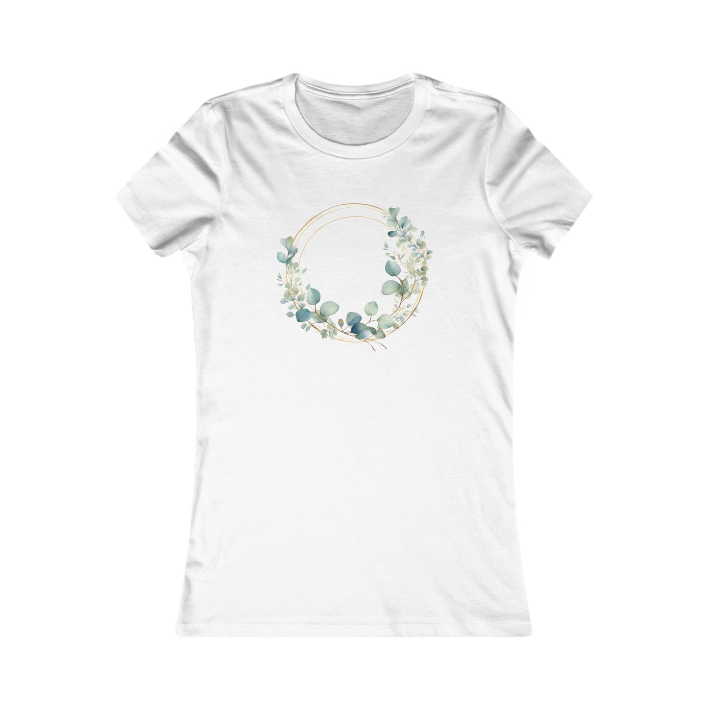 Watercolor Leaf Circle Fitted Tee