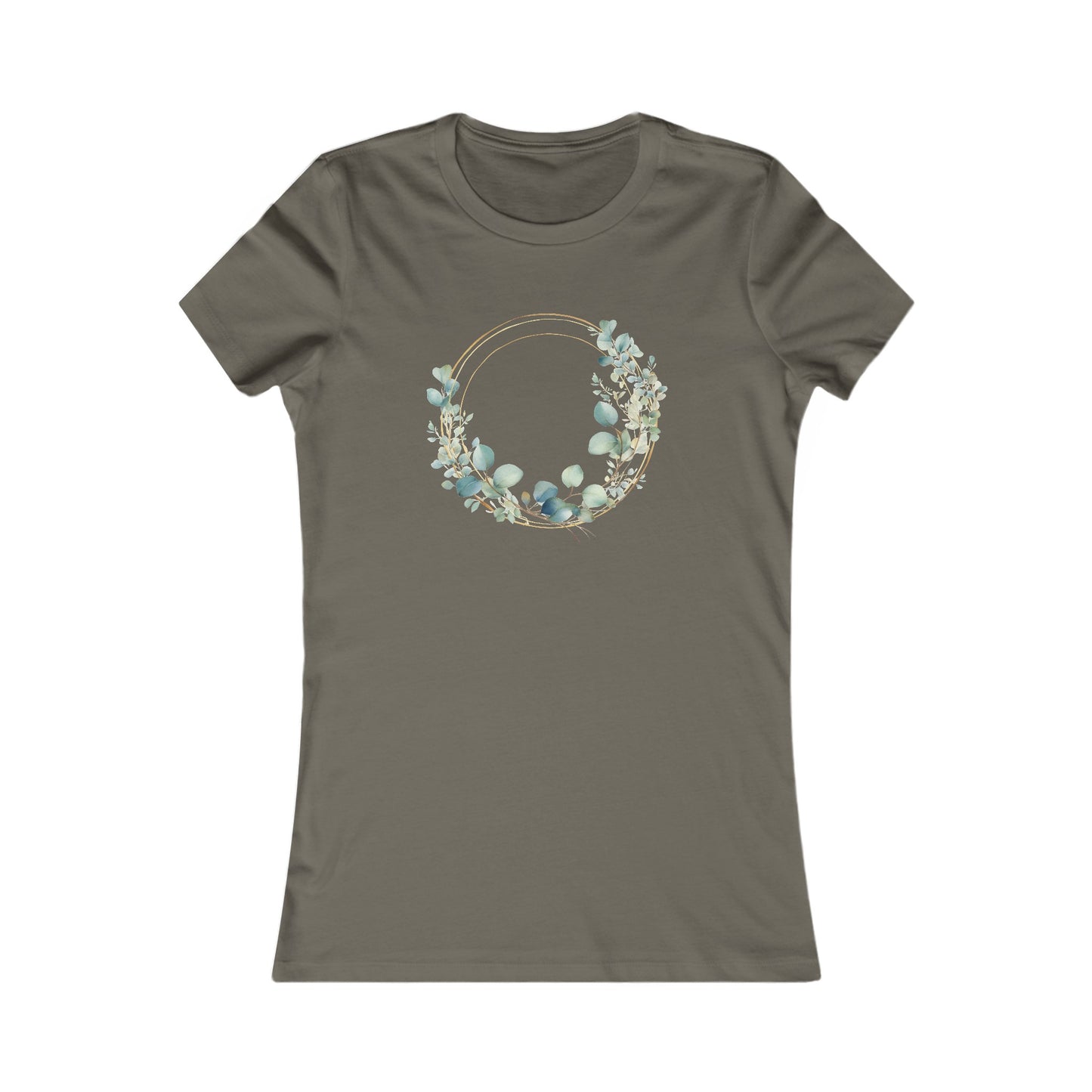 Watercolor Leaf Circle Fitted Tee