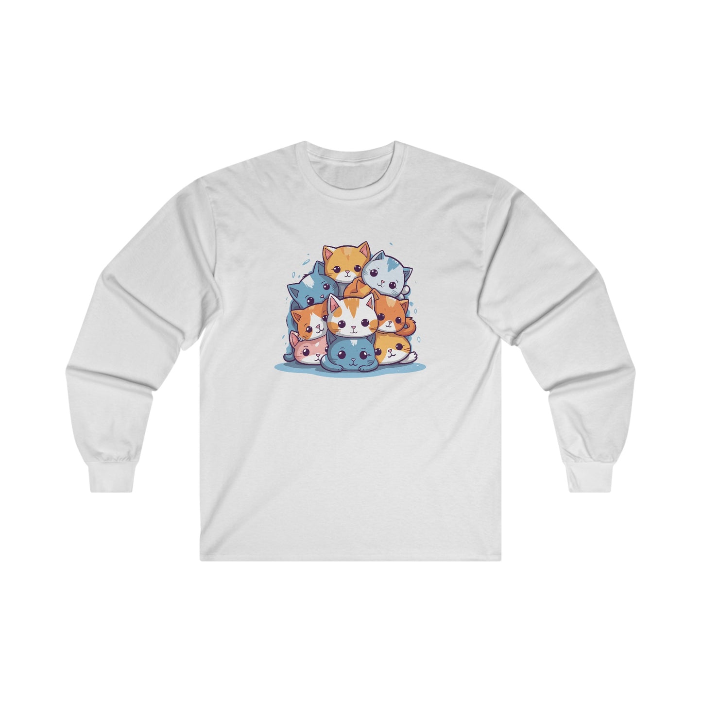Cute Cat Pile Long Sleeve Tee