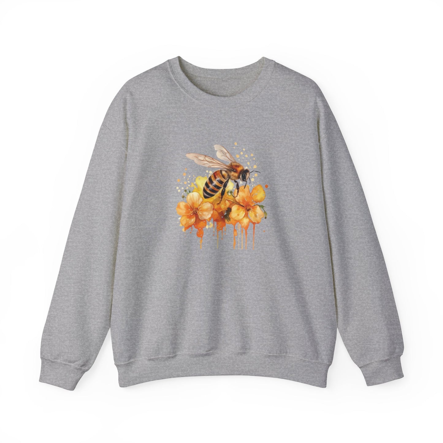 Watercolor Bee and Flowers Sweatshirt