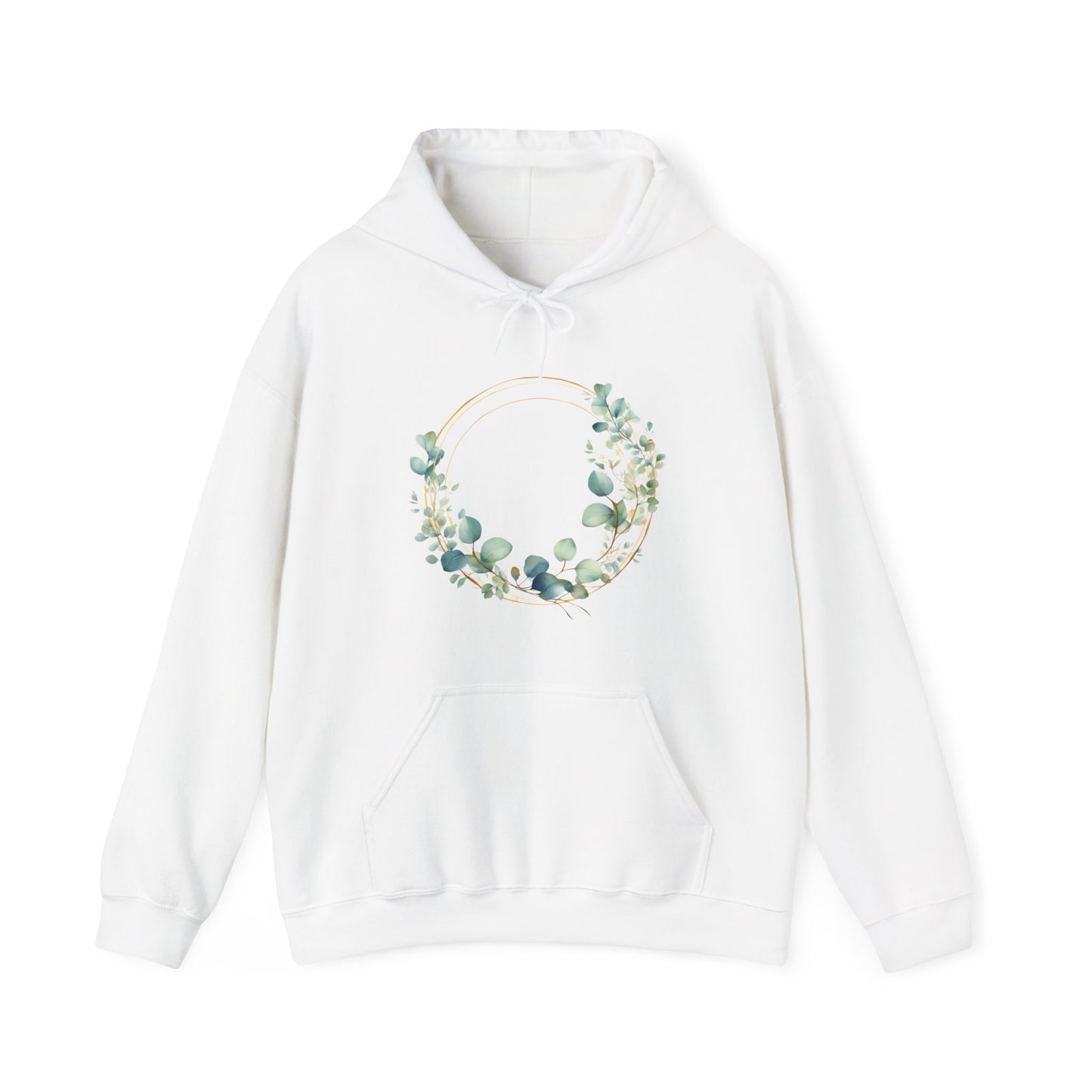 Watercolor Leaf Circle Hooded Sweatshirt