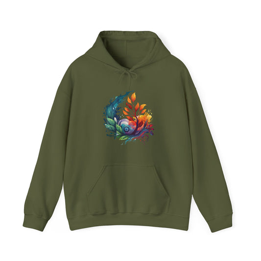 Abstract Watercolor Floral Hooded Sweatshirt