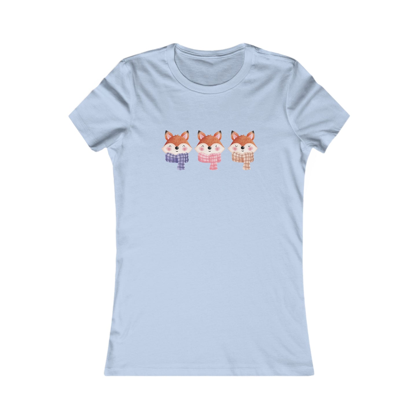 Cute Foxes in Scarves Fitted Tee