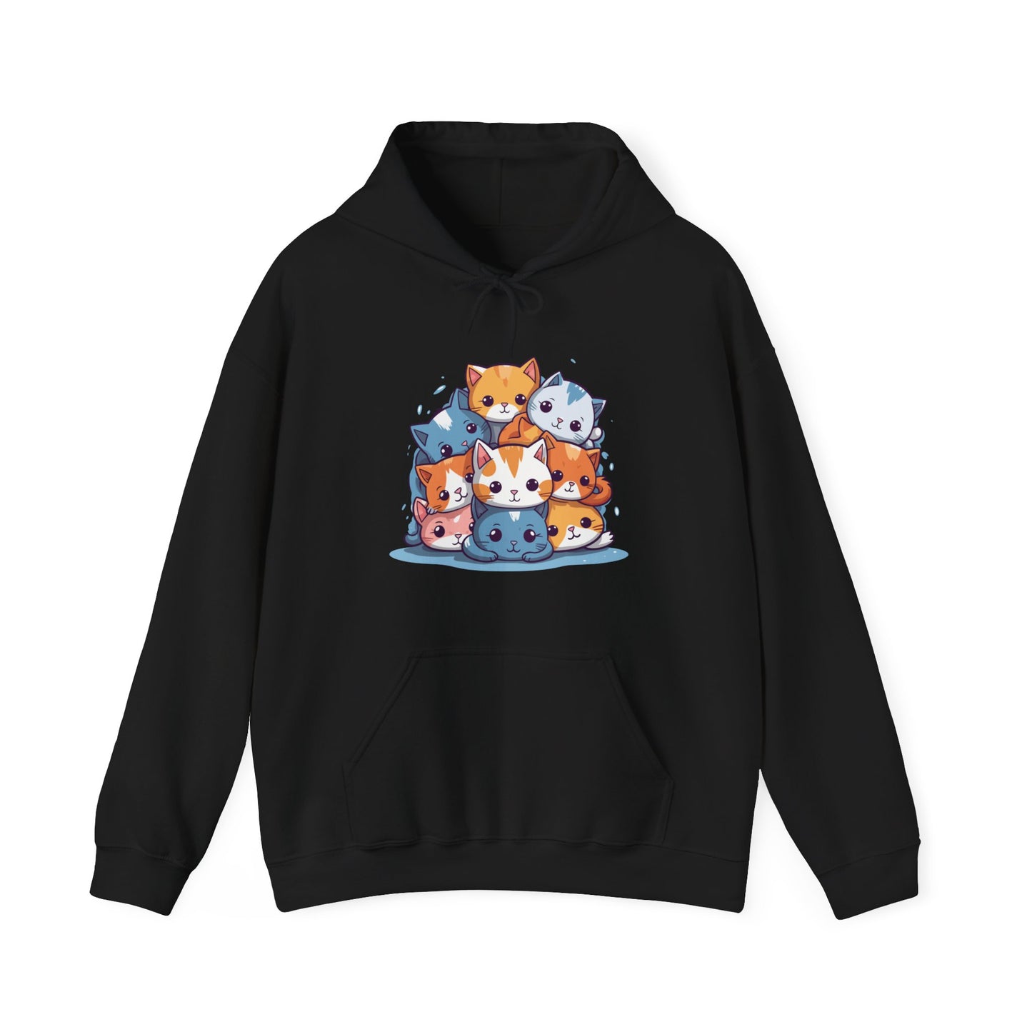 Cute Cat Pile Hooded Sweatshirt
