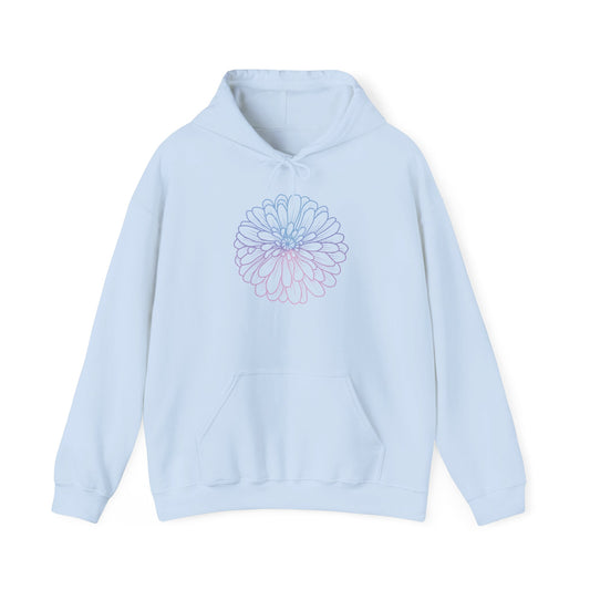 Colorful Flower Outline Hooded Sweatshirt