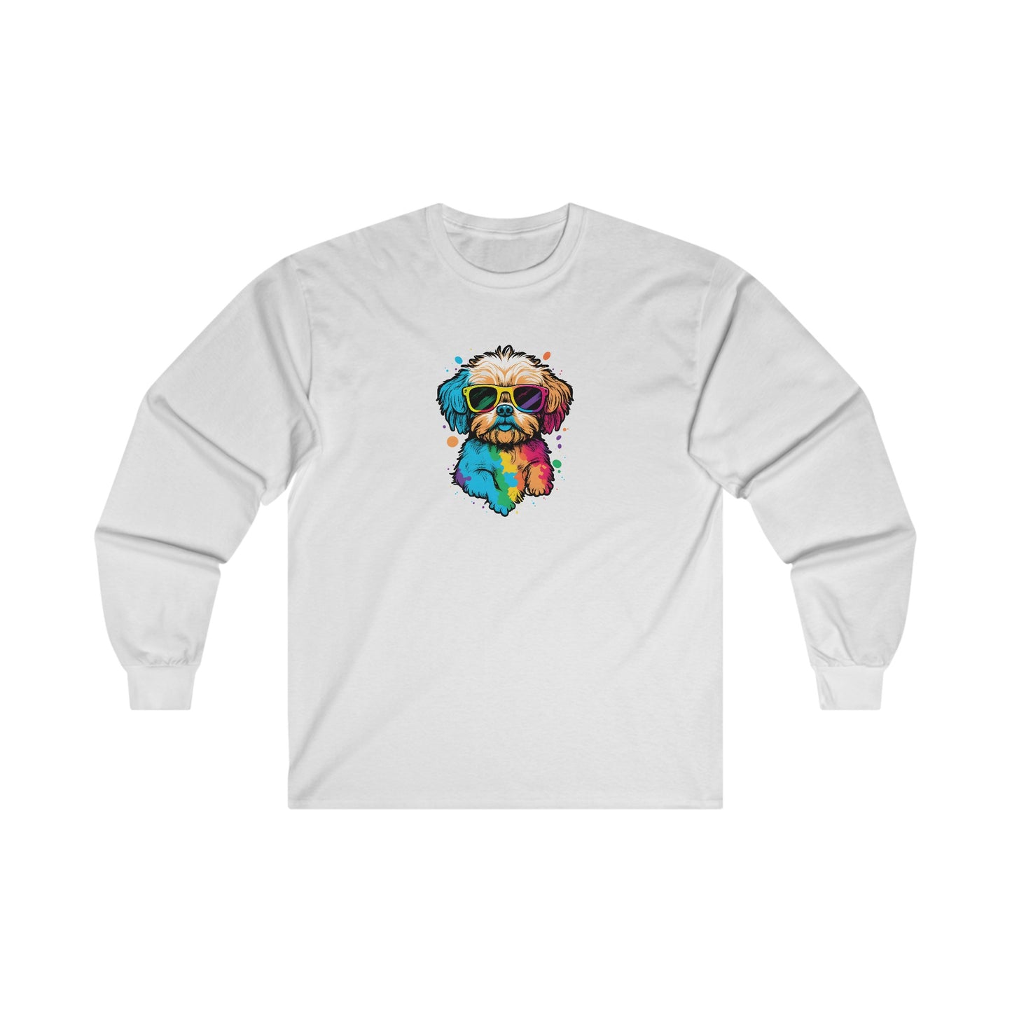 Dog with Sunglasses Long Sleeve Tee 003