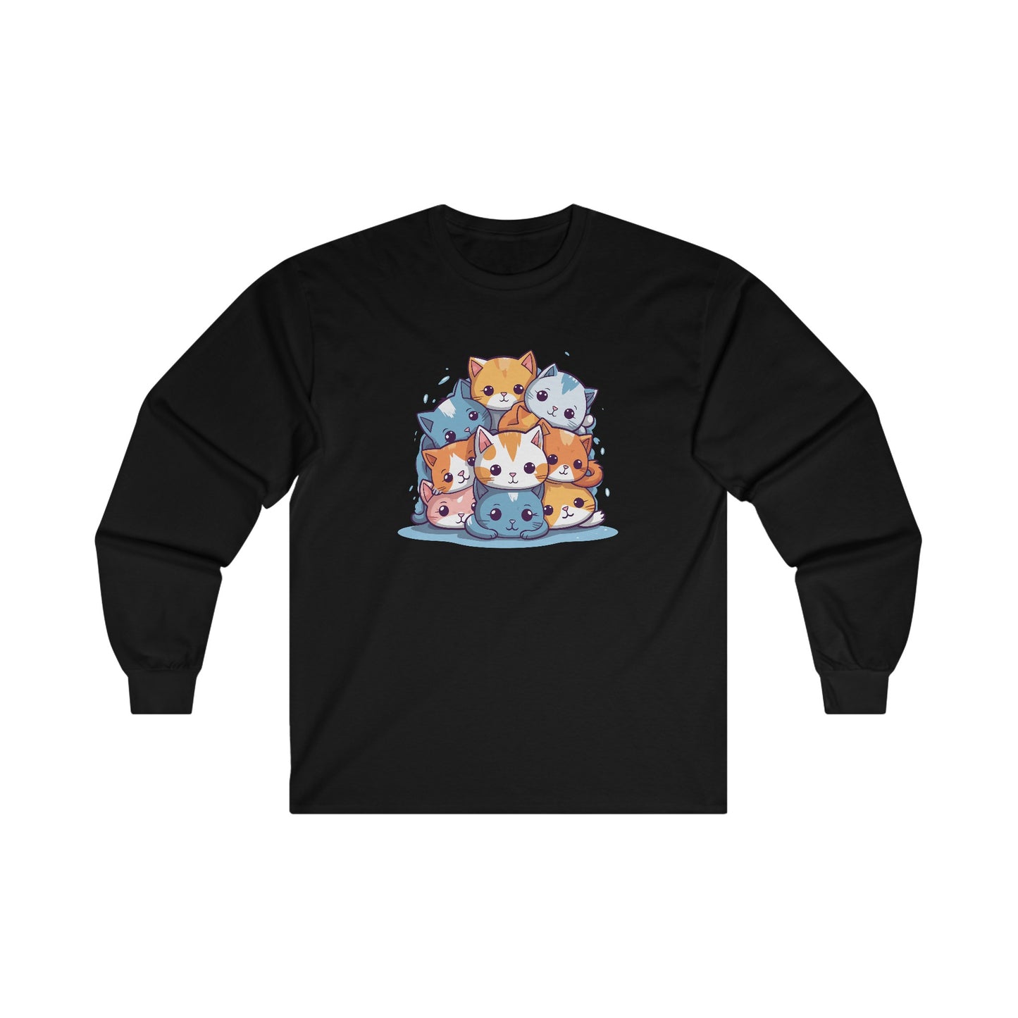 Cute Cat Pile Long Sleeve Tee