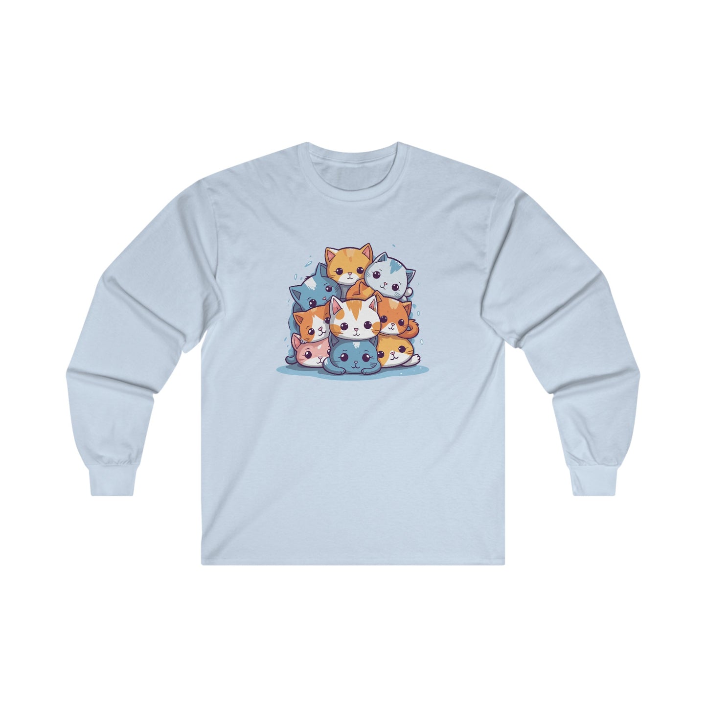 Cute Cat Pile Long Sleeve Tee