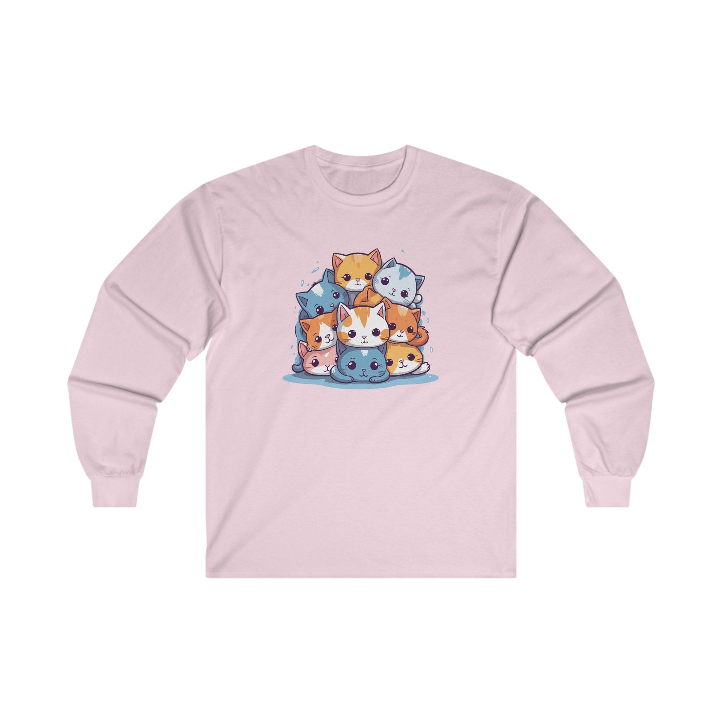 Cute Cat Pile Long Sleeve Tee