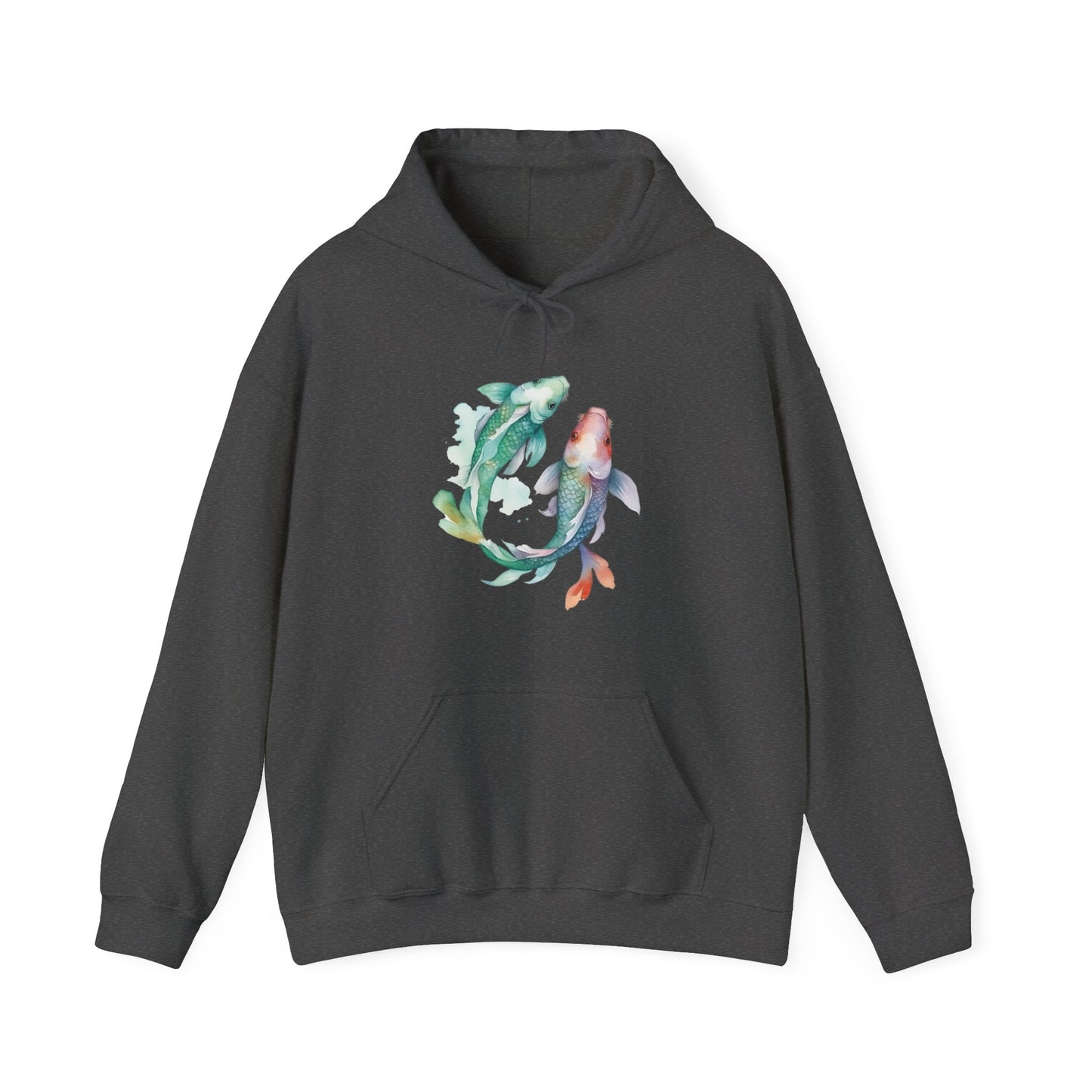 Watercolor Fish Hooded Sweatshirt