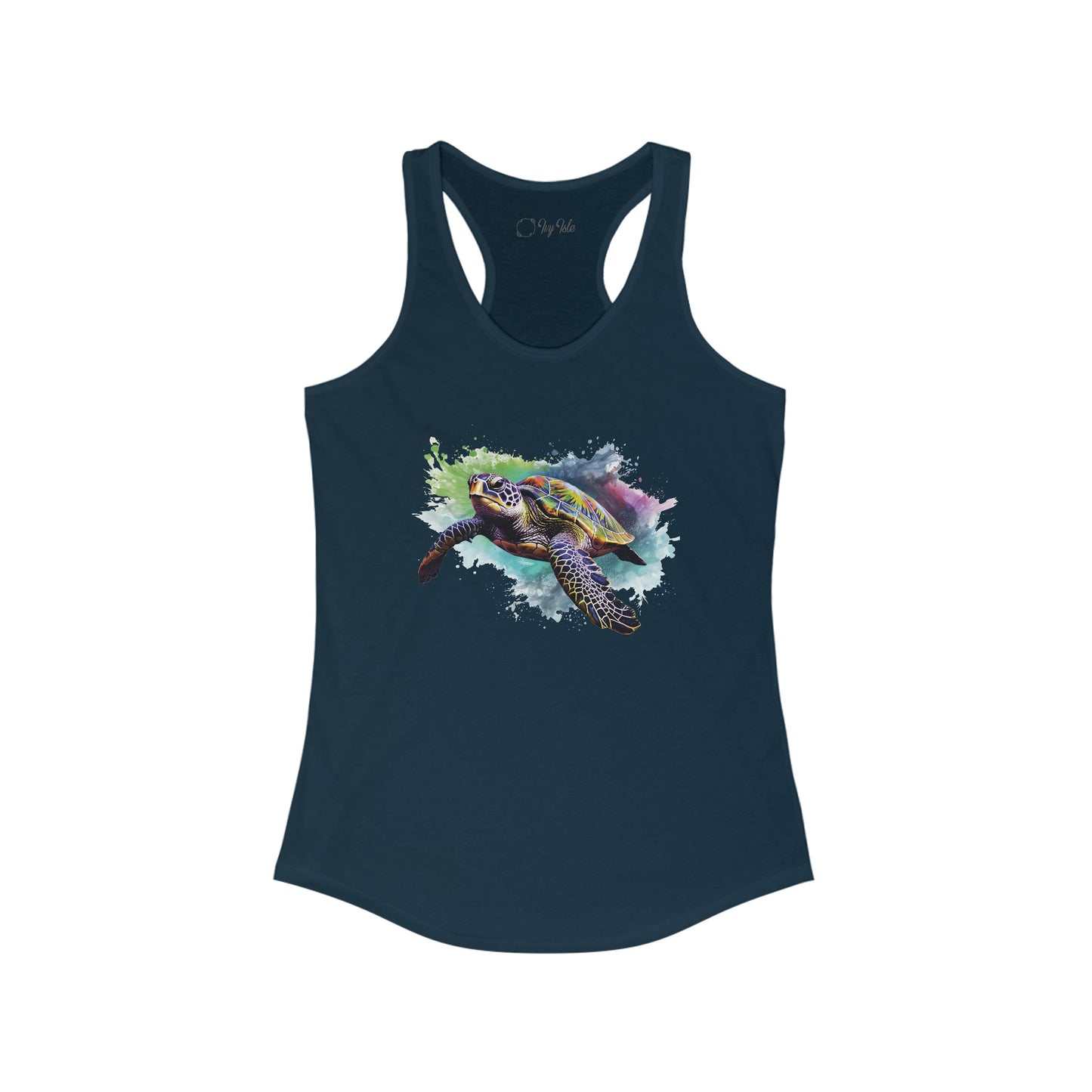 Watercolor Sea Turtle Racerback Tank