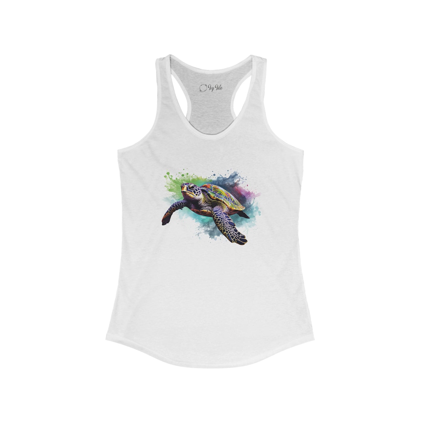 Watercolor Sea Turtle Racerback Tank
