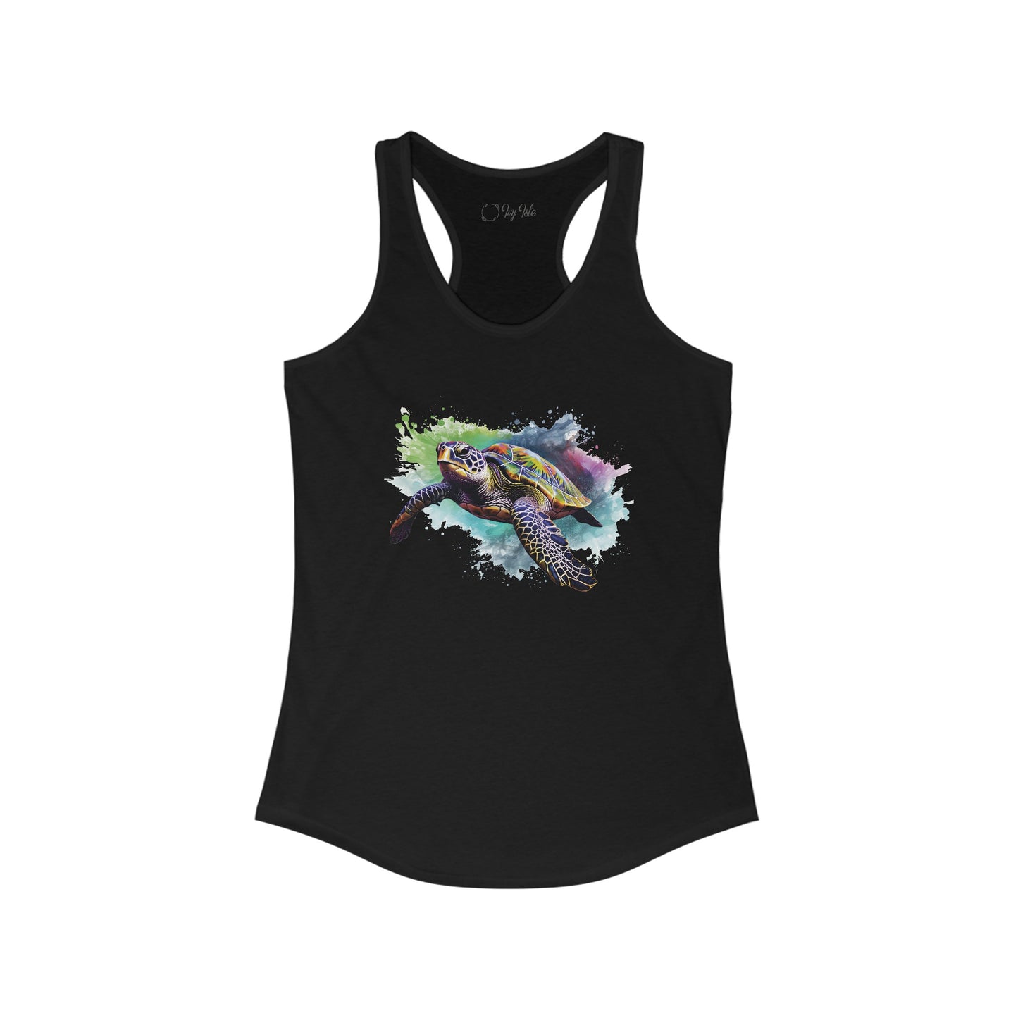 Watercolor Sea Turtle Racerback Tank