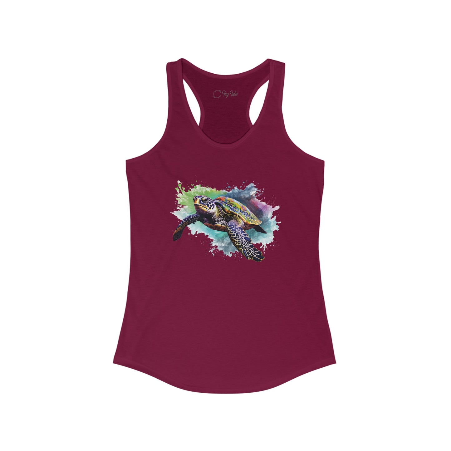 Watercolor Sea Turtle Racerback Tank