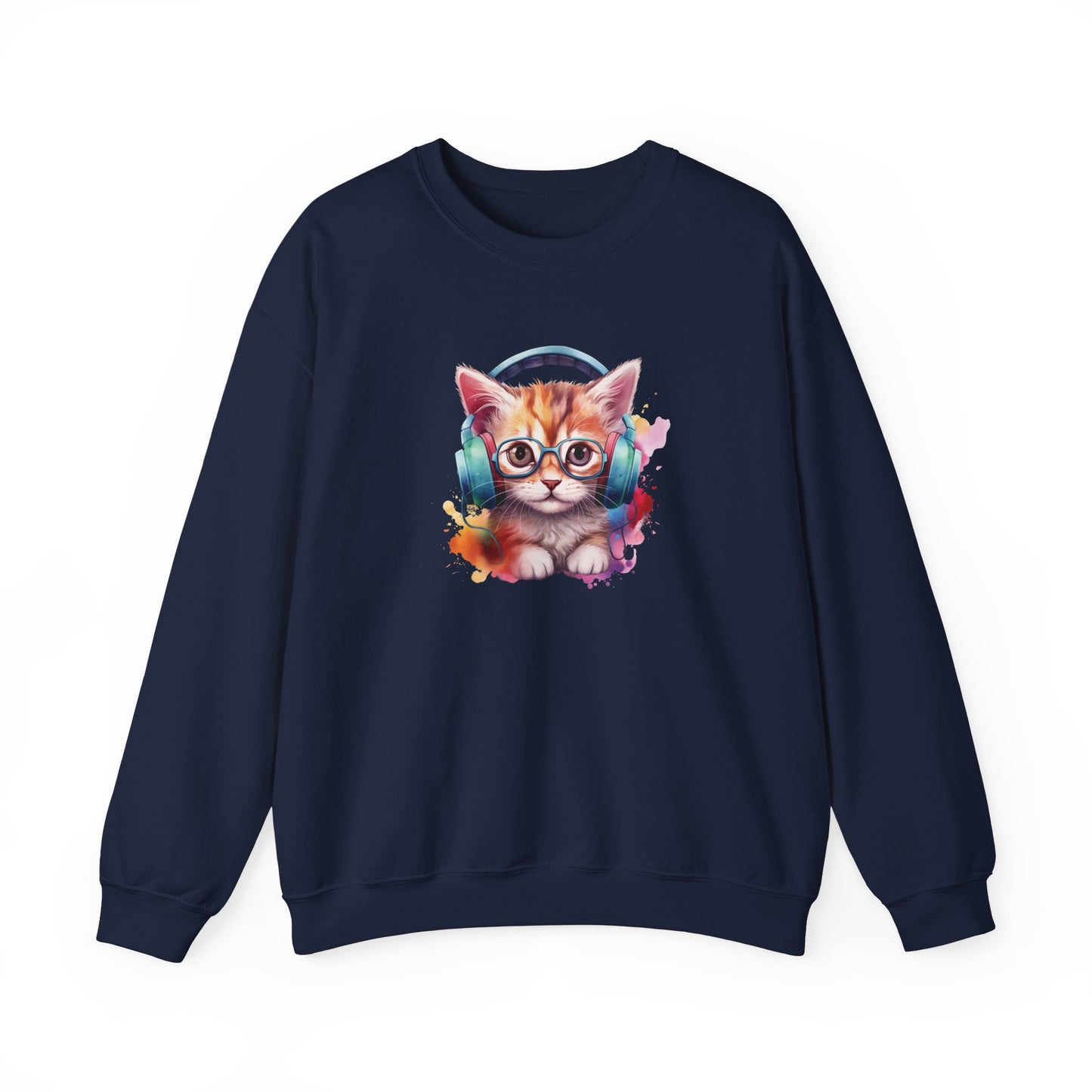 Cat with Headphones Sweatshirt