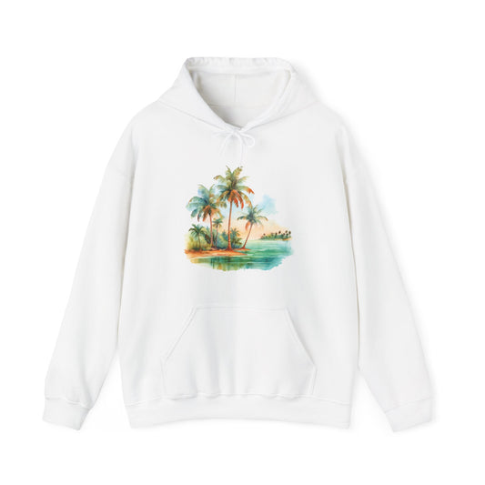 Watercolor Beach Hooded Sweatshirt