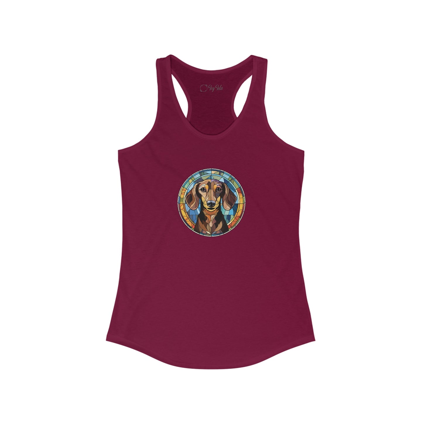 Stained Glass Dachshund Racerback Tank