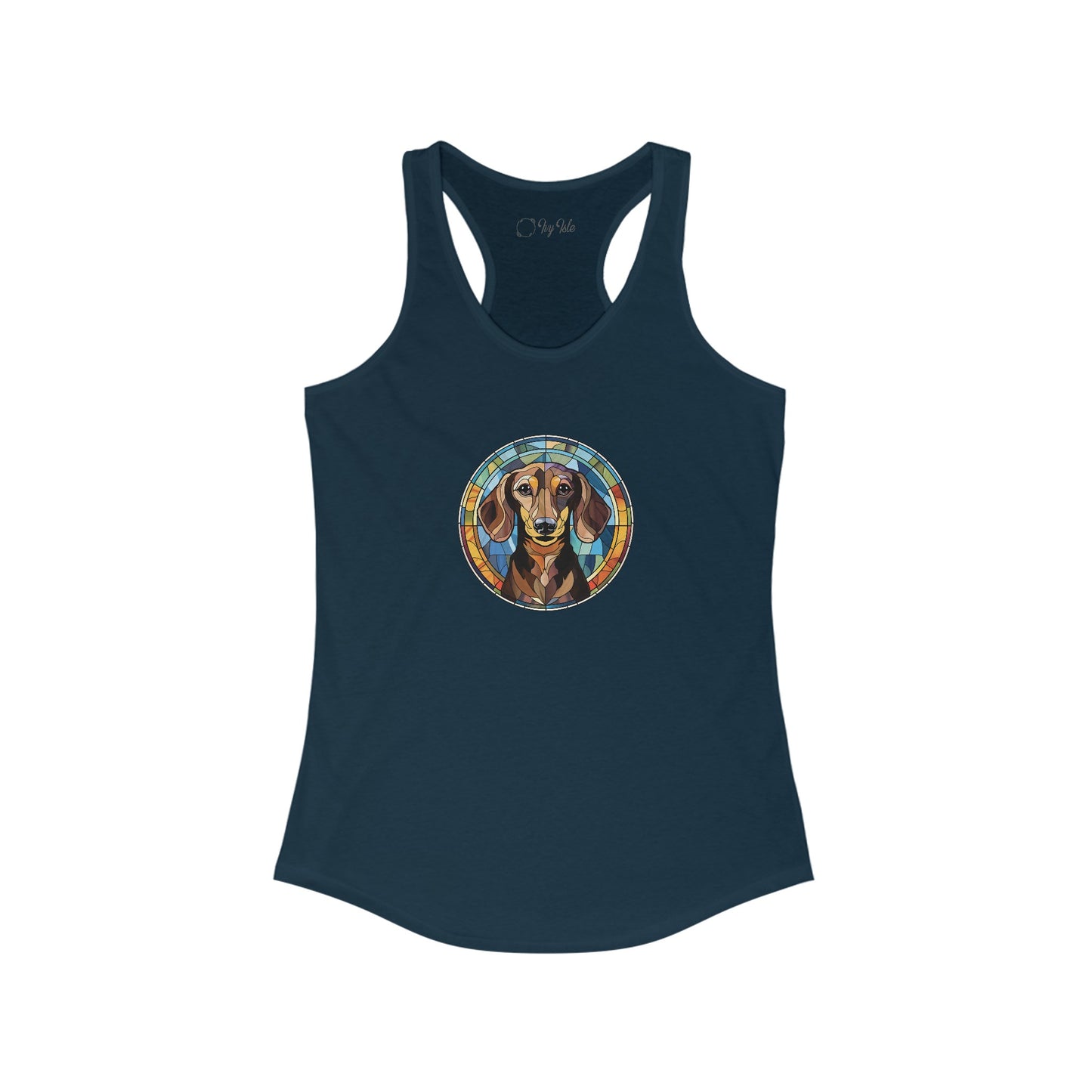 Stained Glass Dachshund Racerback Tank
