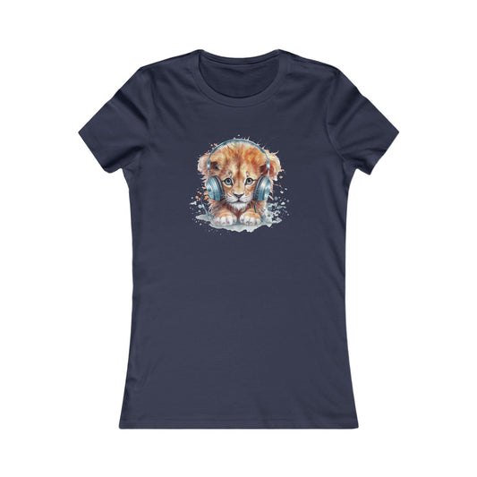 Lion with Headphones Fitted Tee