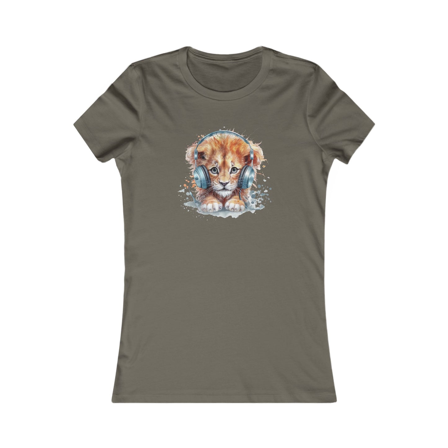 Lion with Headphones Fitted Tee