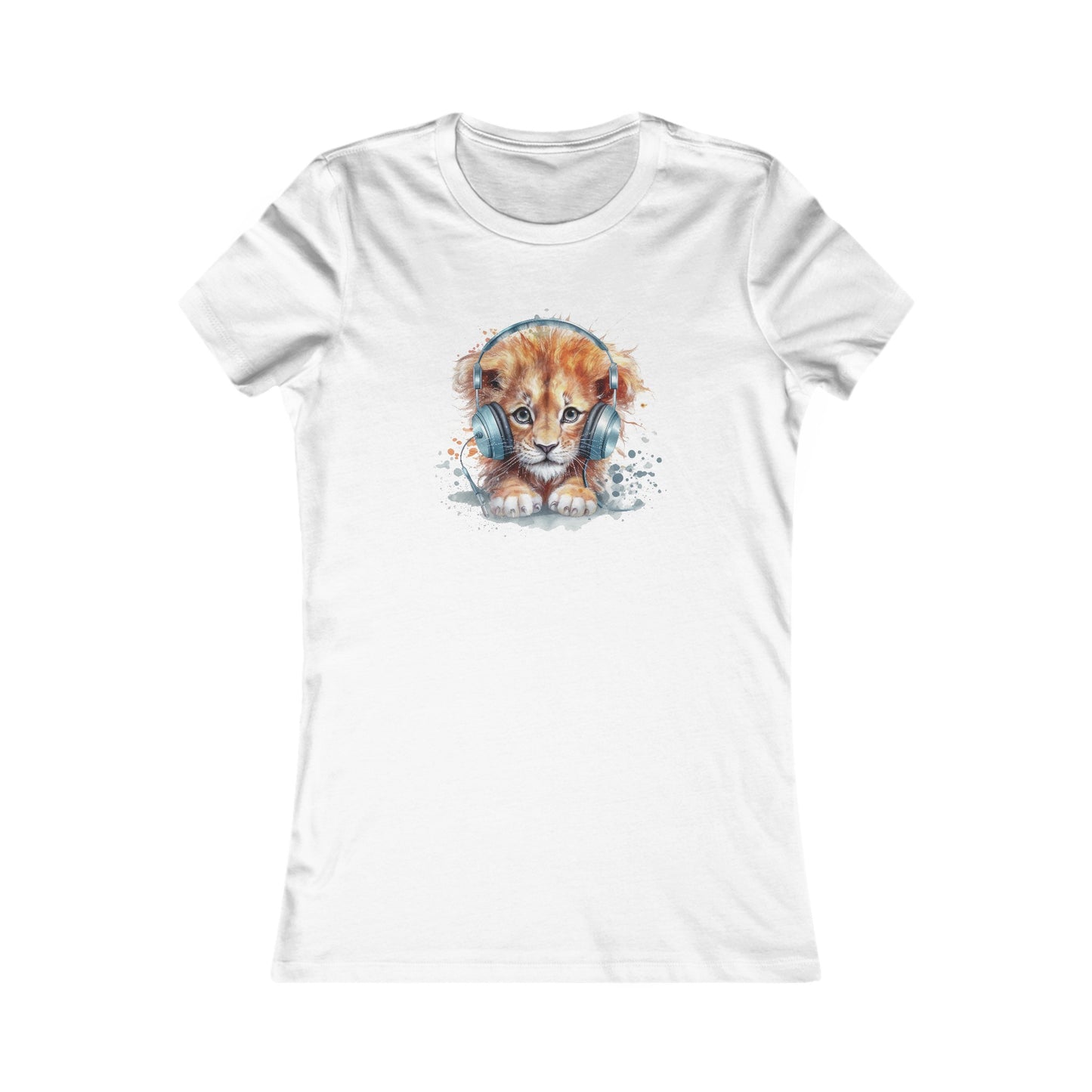Lion with Headphones Fitted Tee