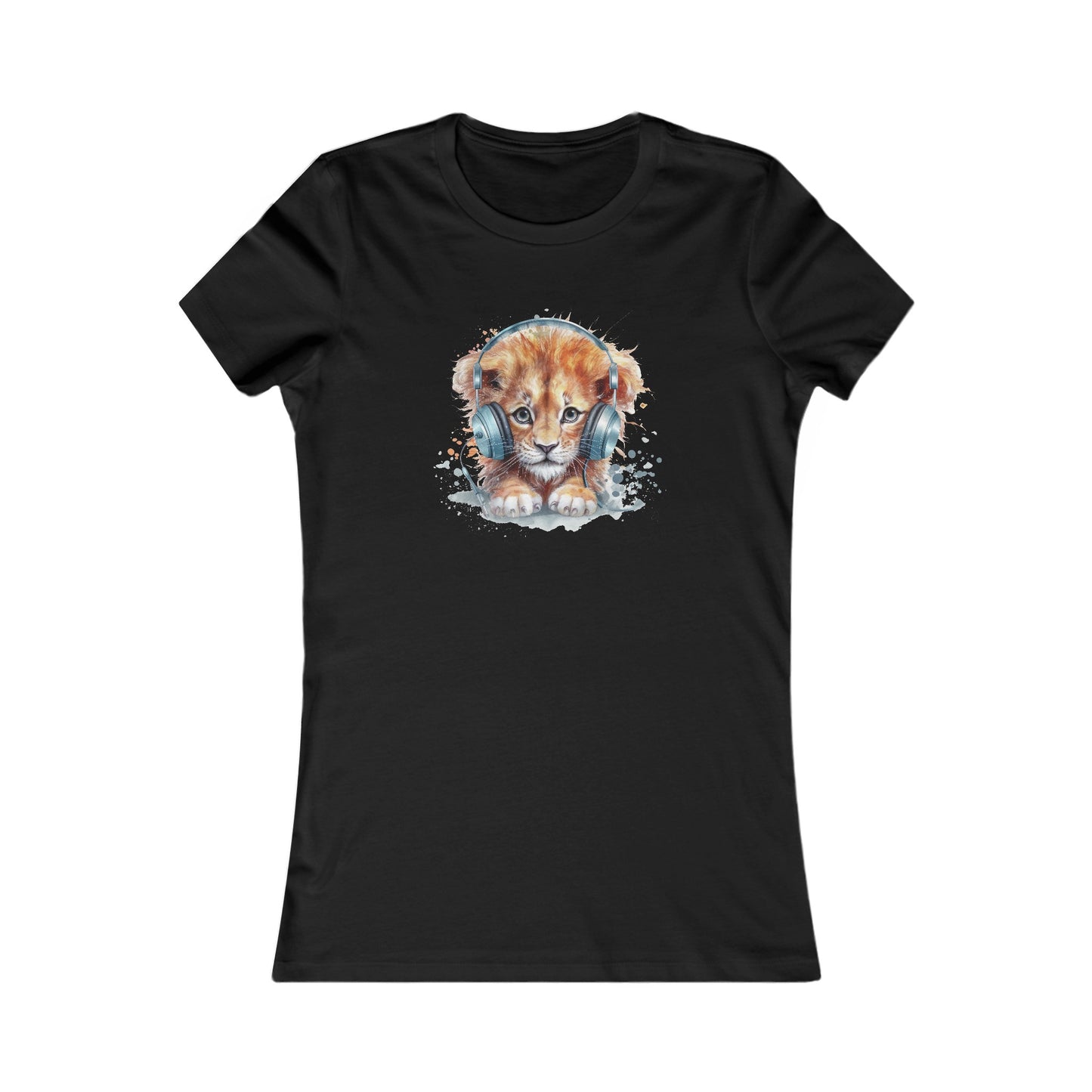Lion with Headphones Fitted Tee