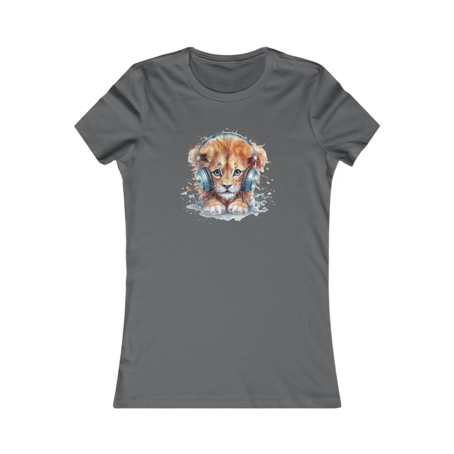 Lion with Headphones Fitted Tee