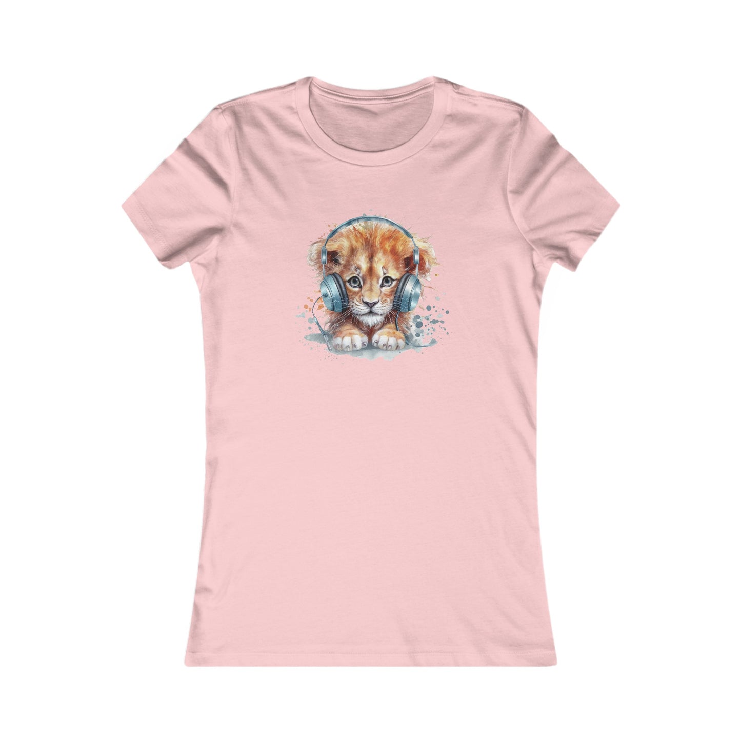 Lion with Headphones Fitted Tee