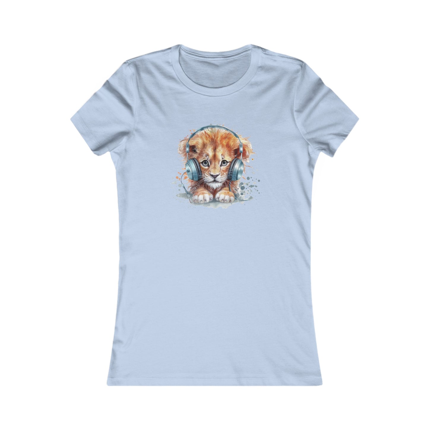 Lion with Headphones Fitted Tee