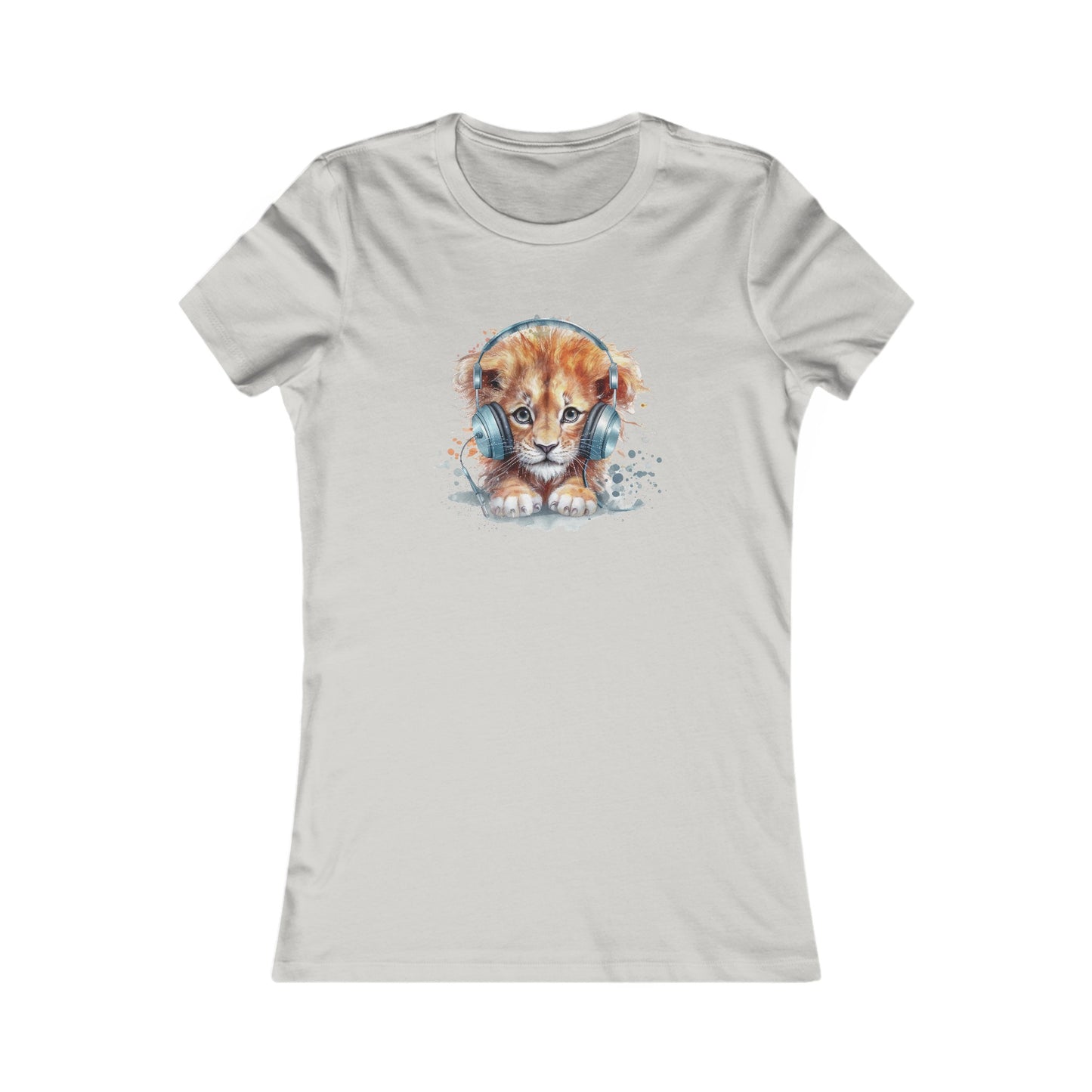 Lion with Headphones Fitted Tee