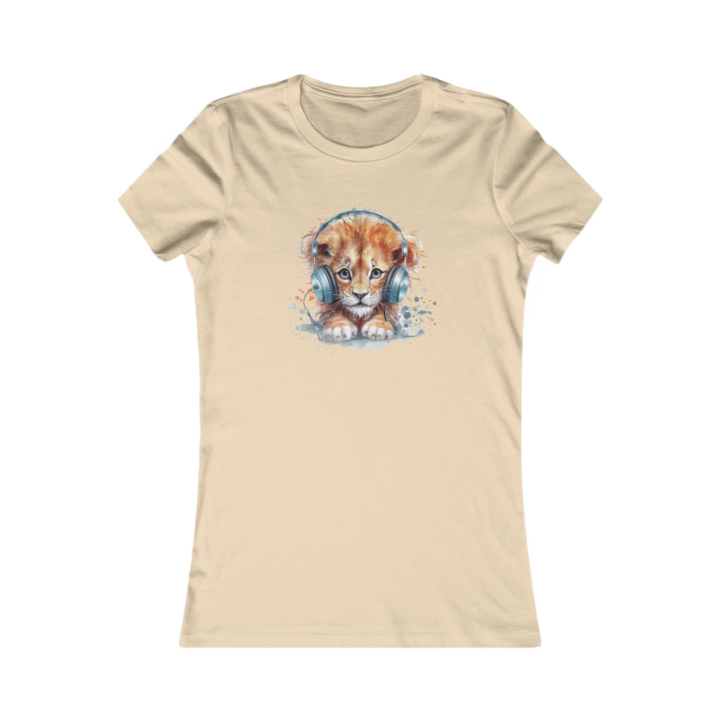 Lion with Headphones Fitted Tee