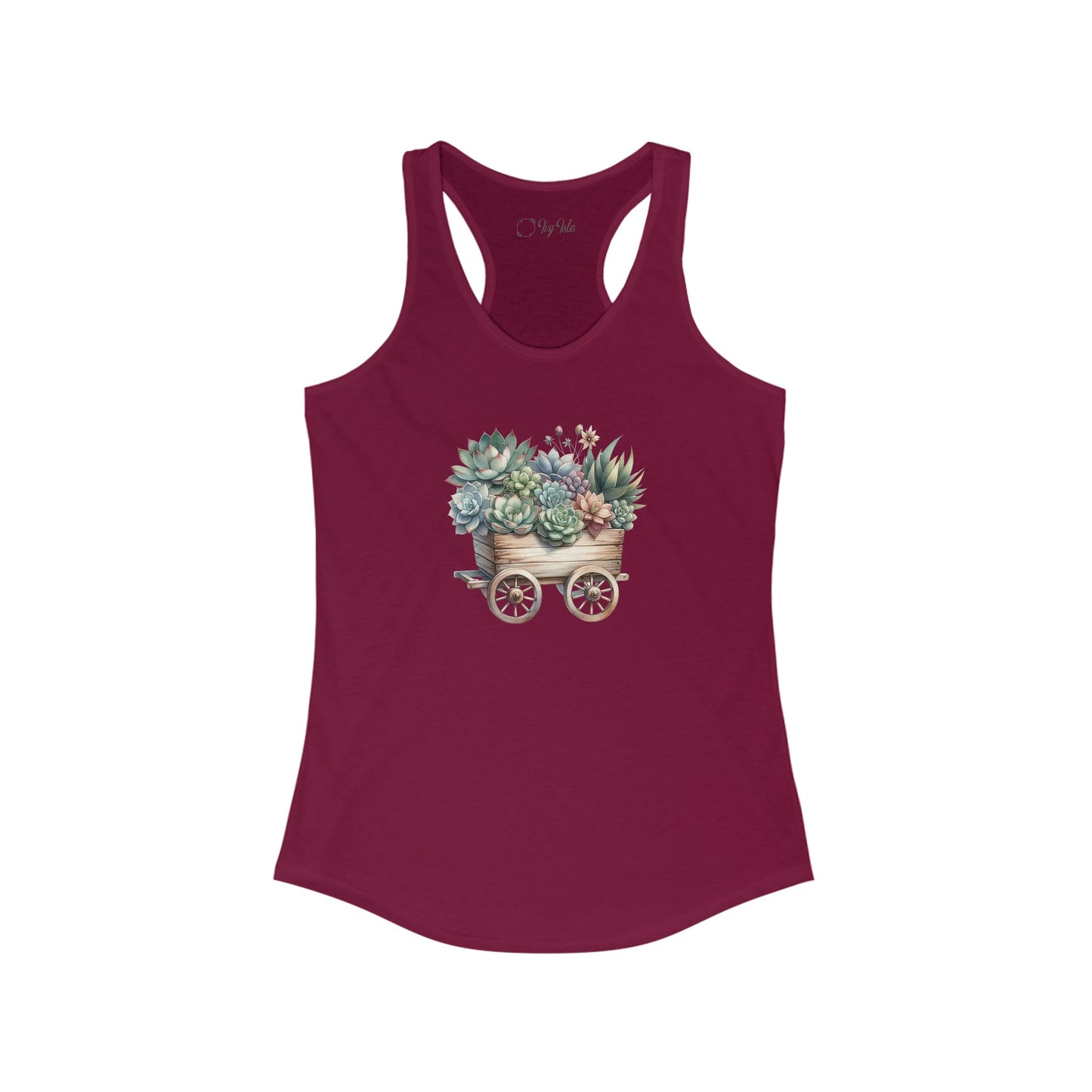 Succulent Wheelbarrow Racerback Tank