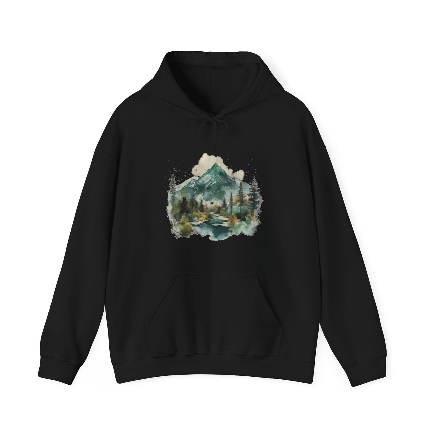 Watercolor Mountains Hooded Sweatshirt
