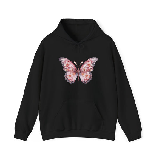 Floral Butterfly Hooded Sweatshirt