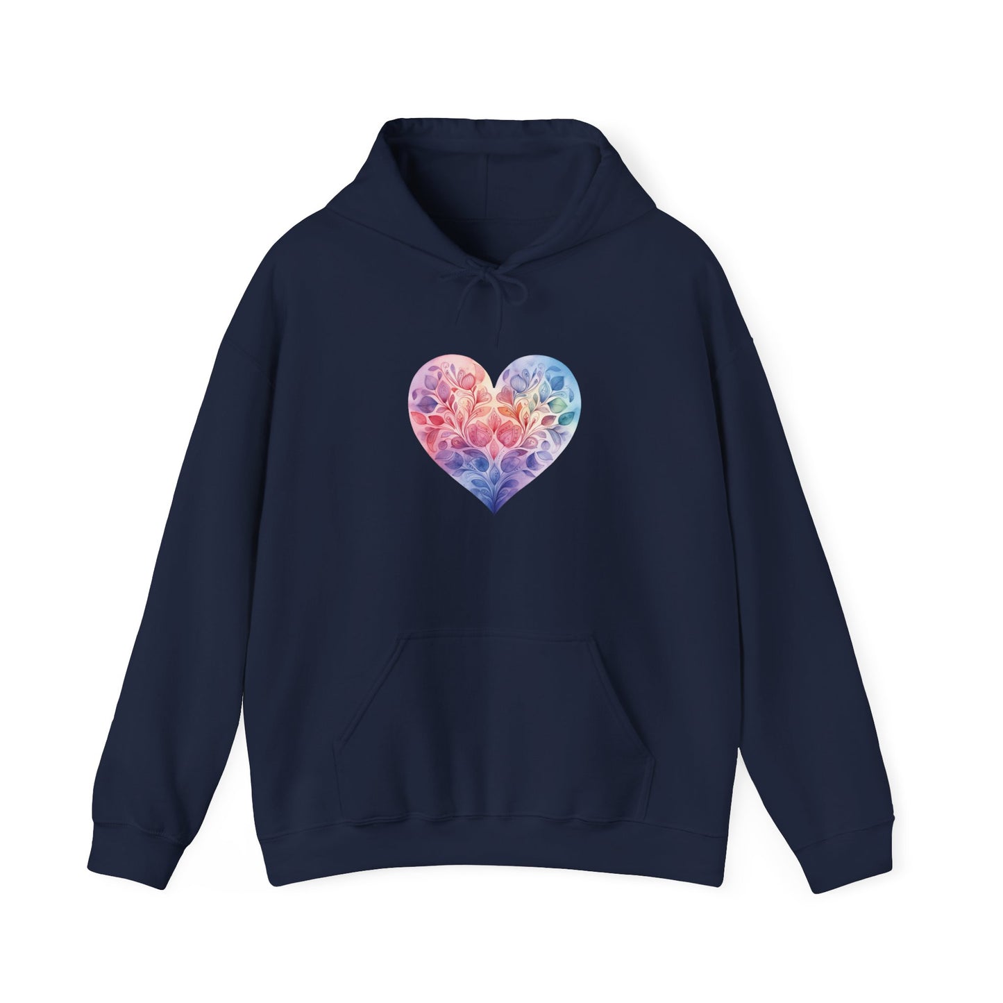 Watercolor Heart Hooded Sweatshirt 006