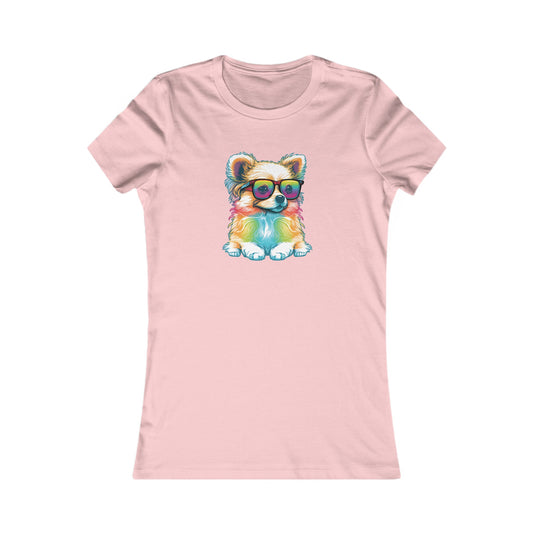 Dog with Sunglasses Fitted Tee 004