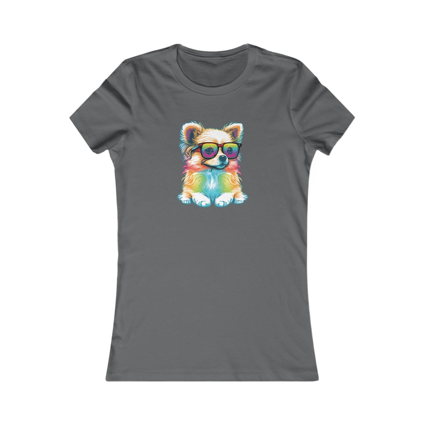 Dog with Sunglasses Fitted Tee 004