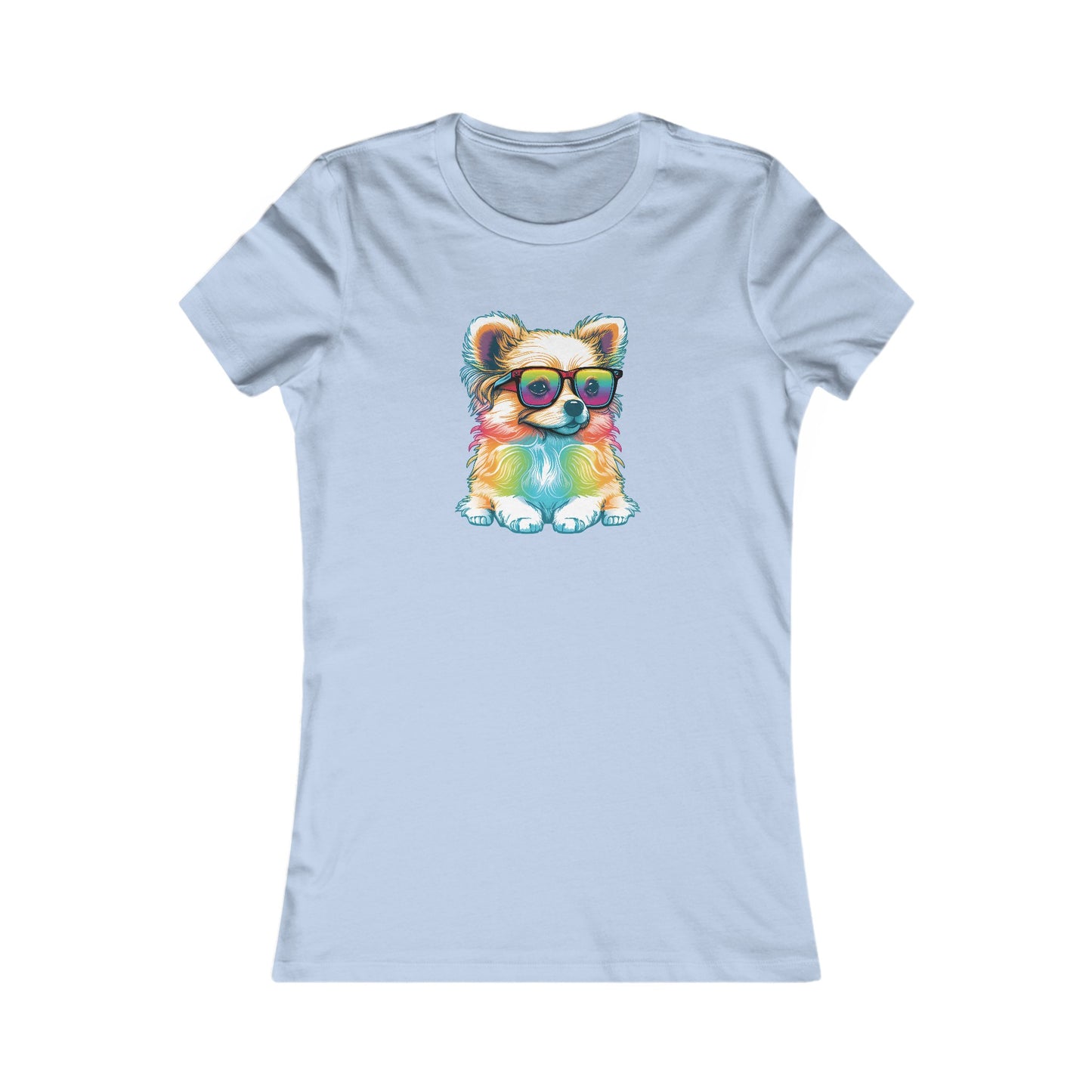 Dog with Sunglasses Fitted Tee 004
