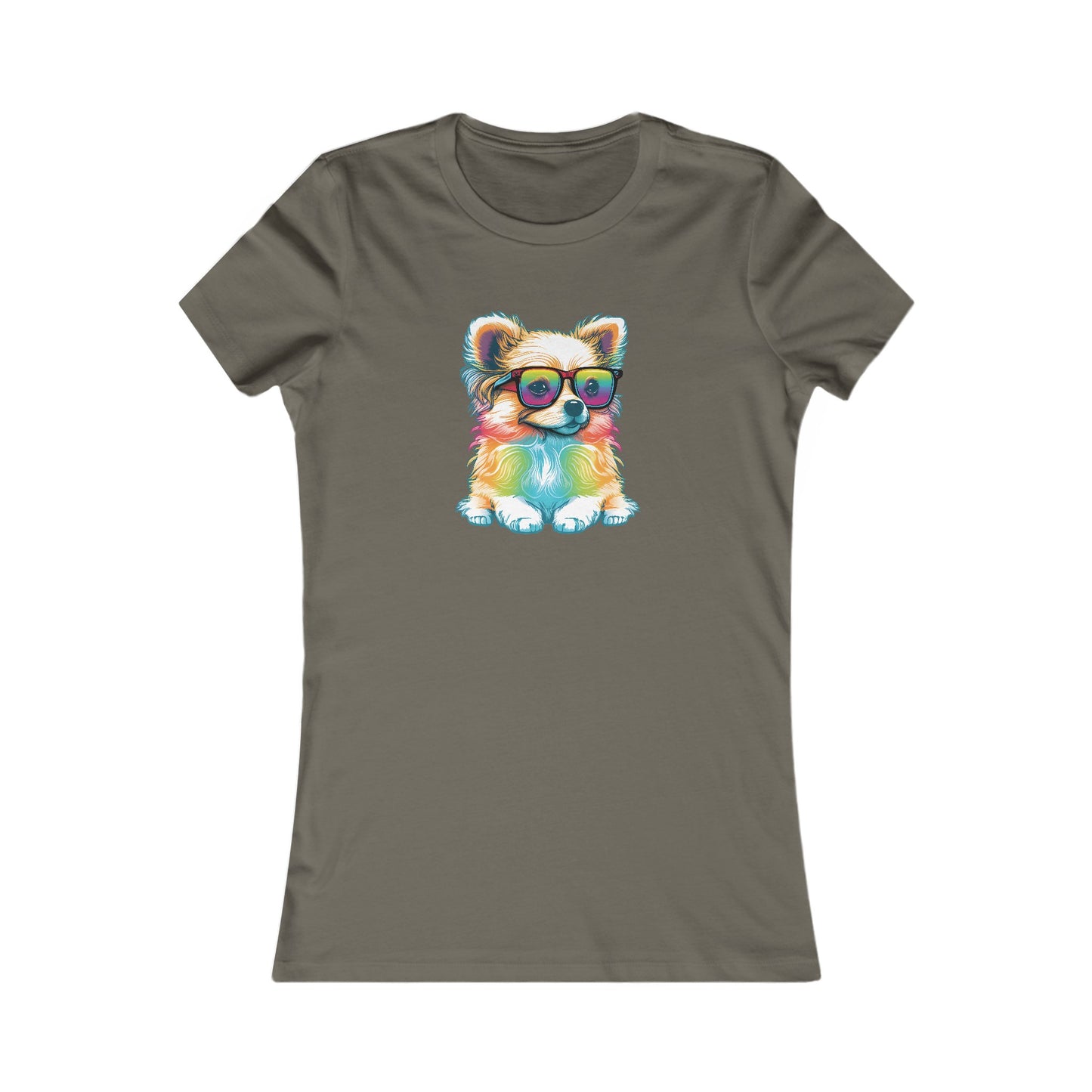 Dog with Sunglasses Fitted Tee 004