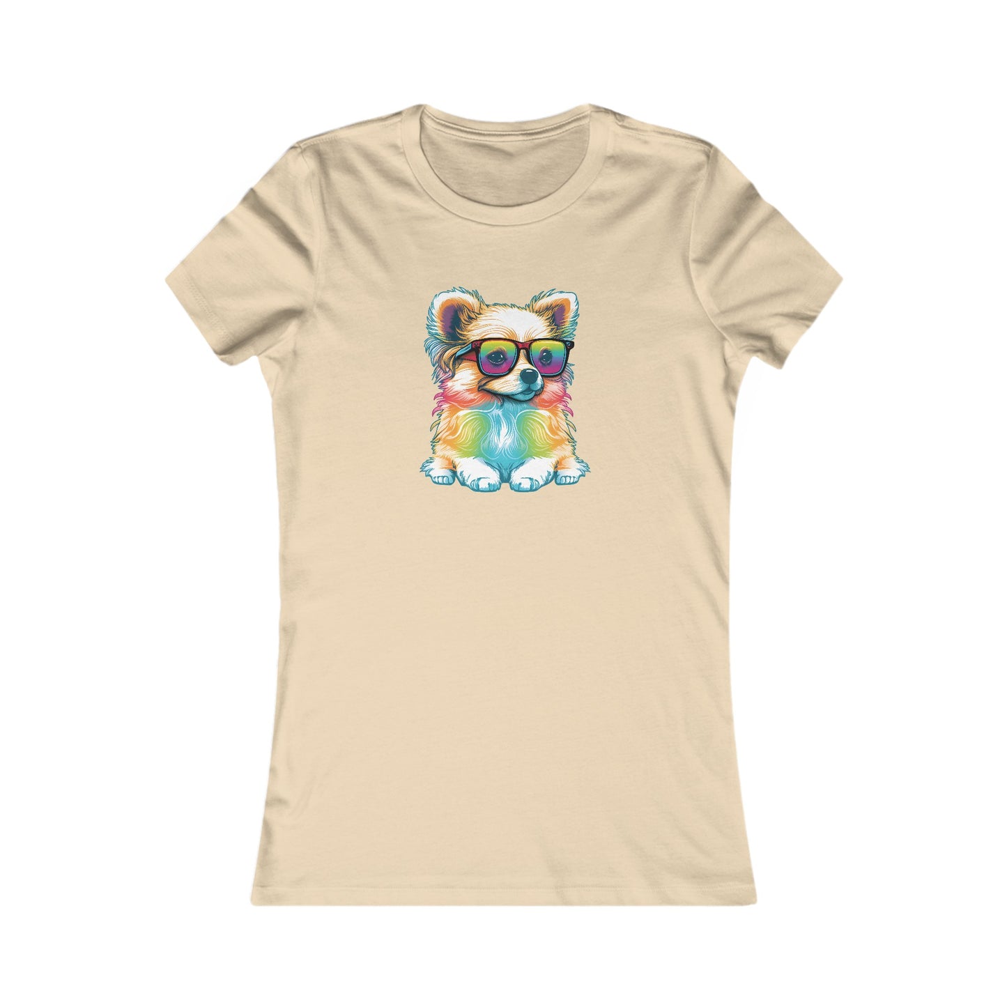 Dog with Sunglasses Fitted Tee 004