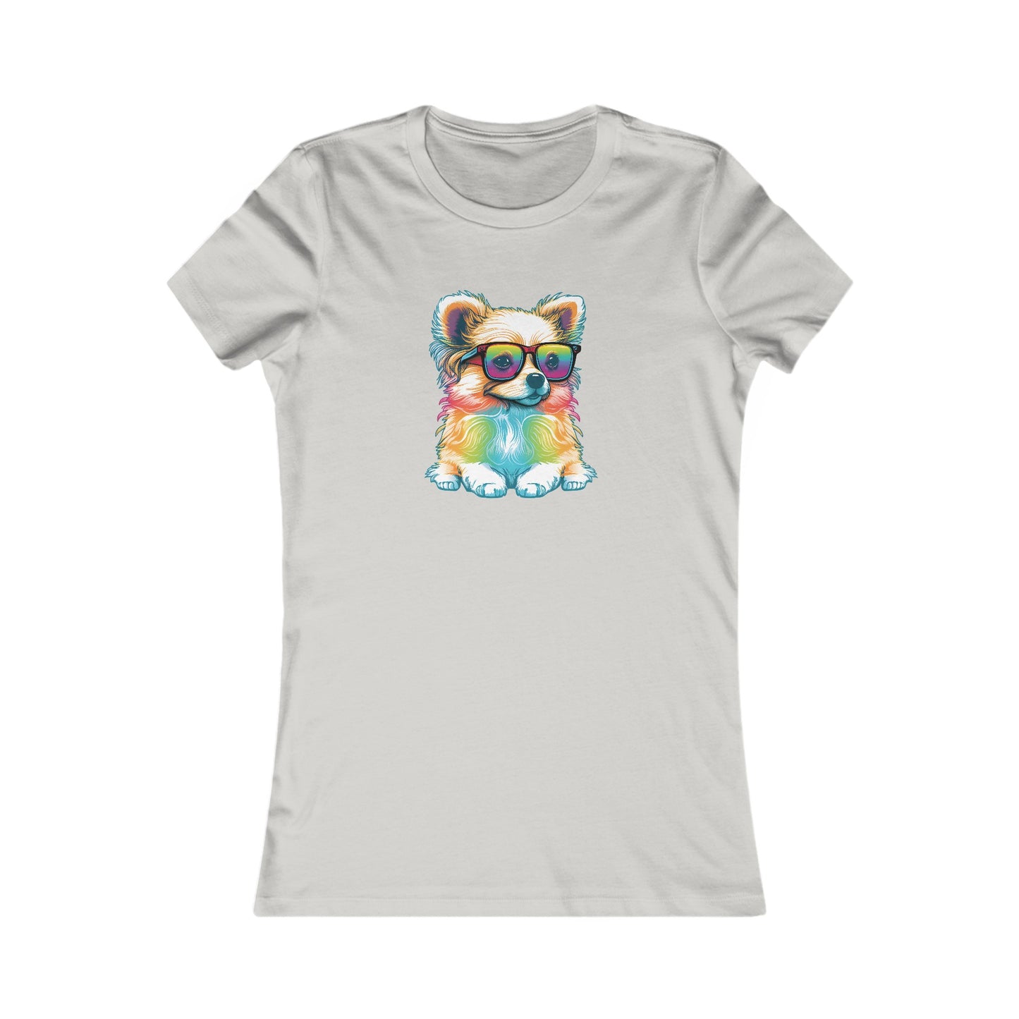 Dog with Sunglasses Fitted Tee 004