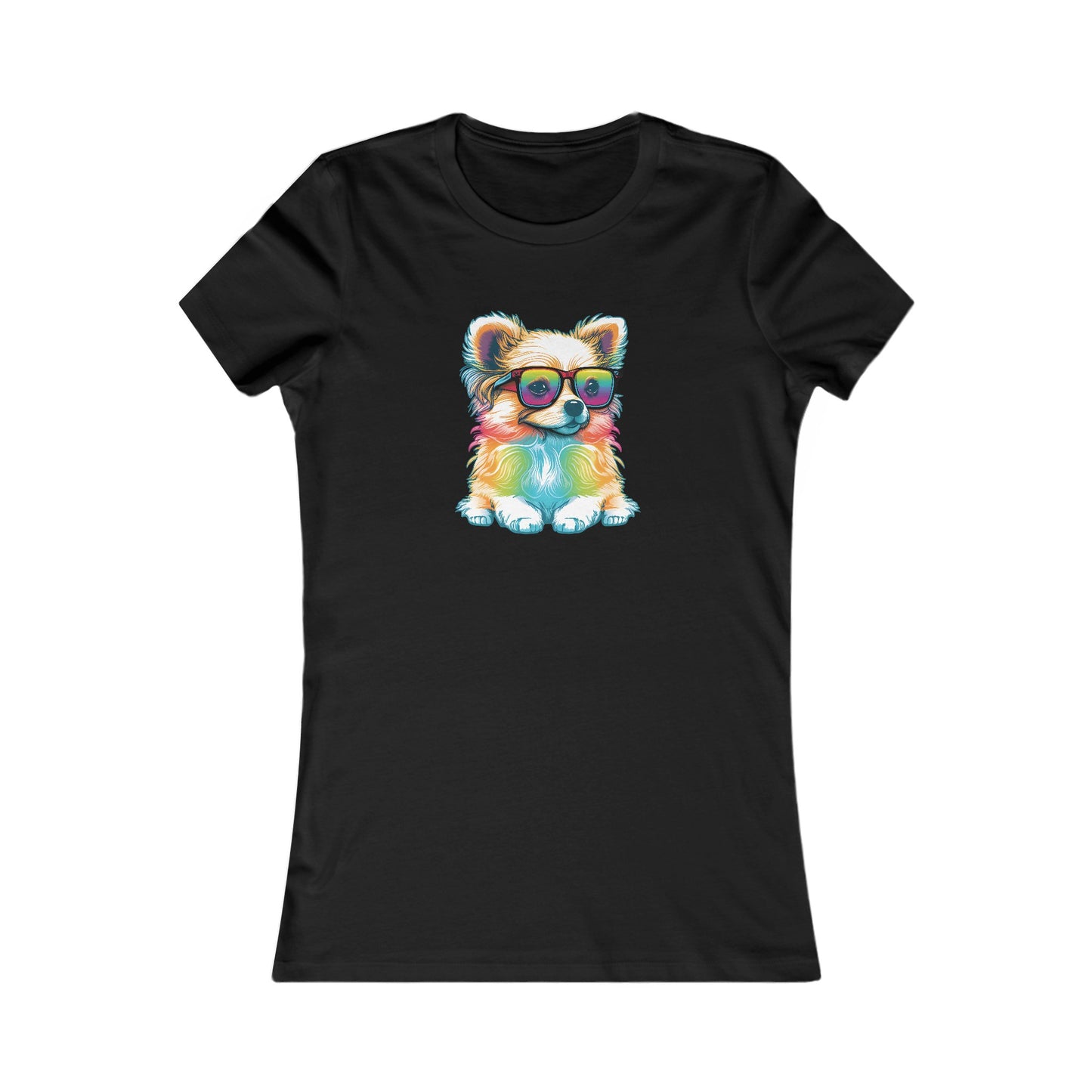 Dog with Sunglasses Fitted Tee 004