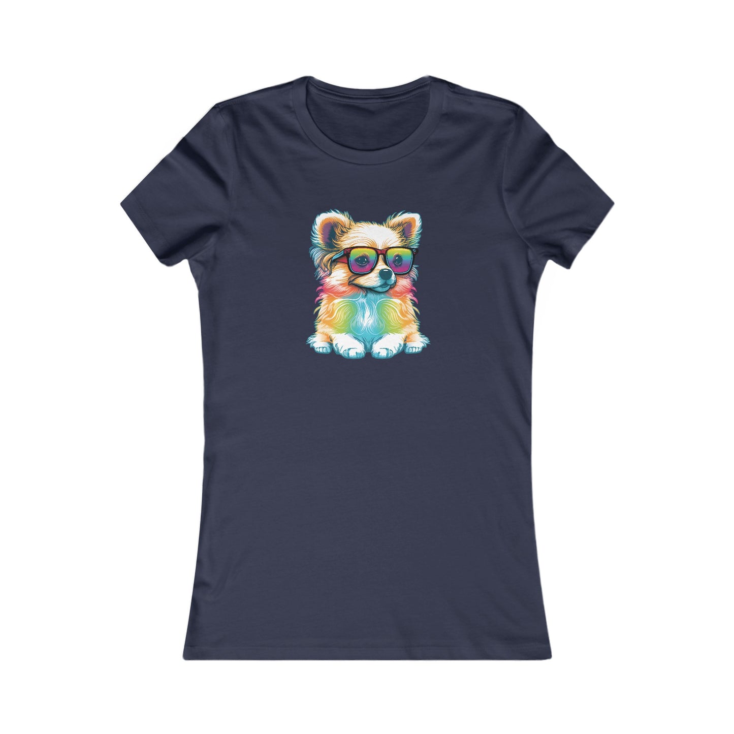 Dog with Sunglasses Fitted Tee 004